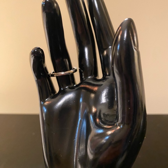 Silver ring with blue green stone with gold - Picture 2 of 5